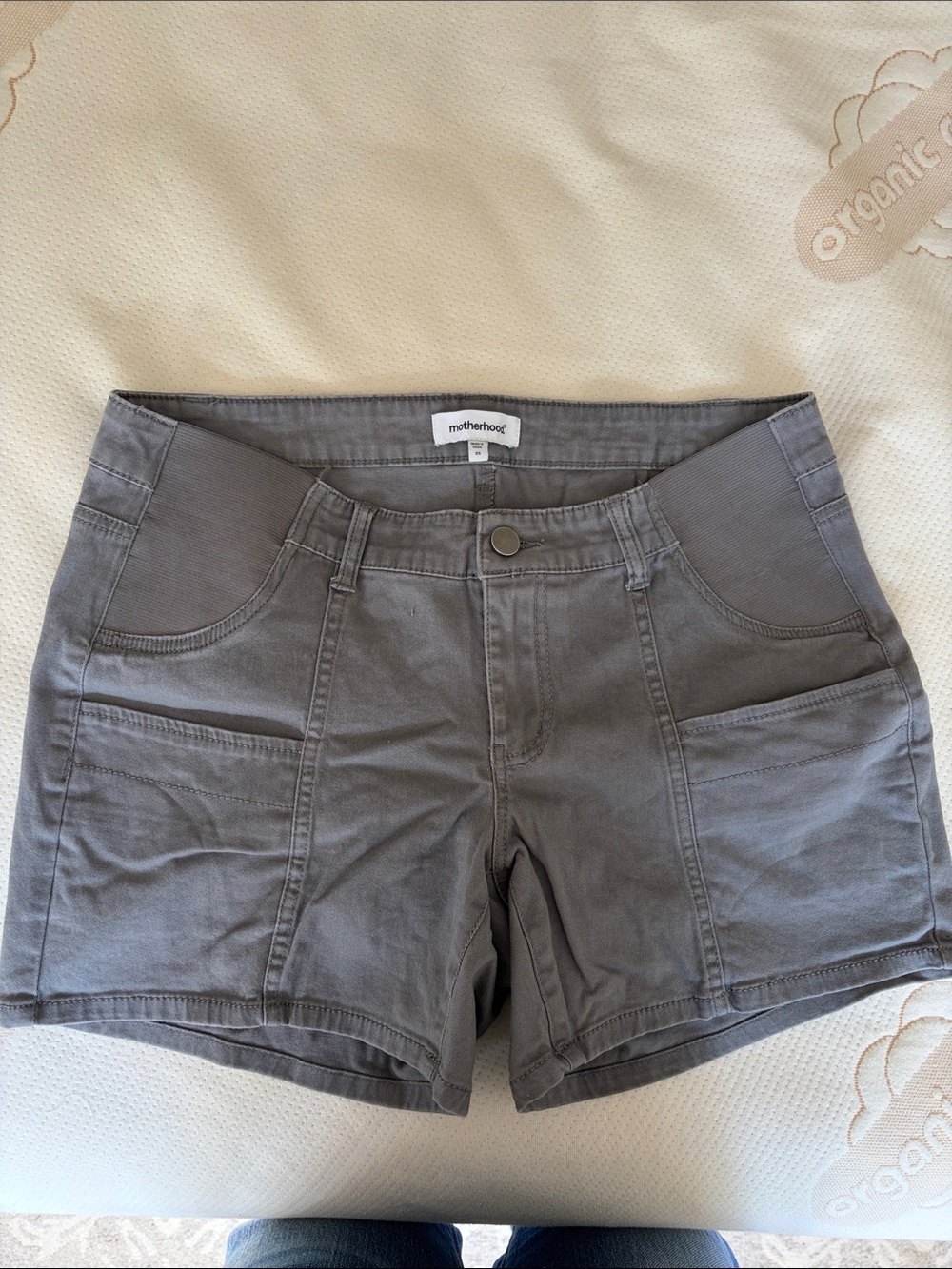 Motherhood Gray Utility Maternity Shorts